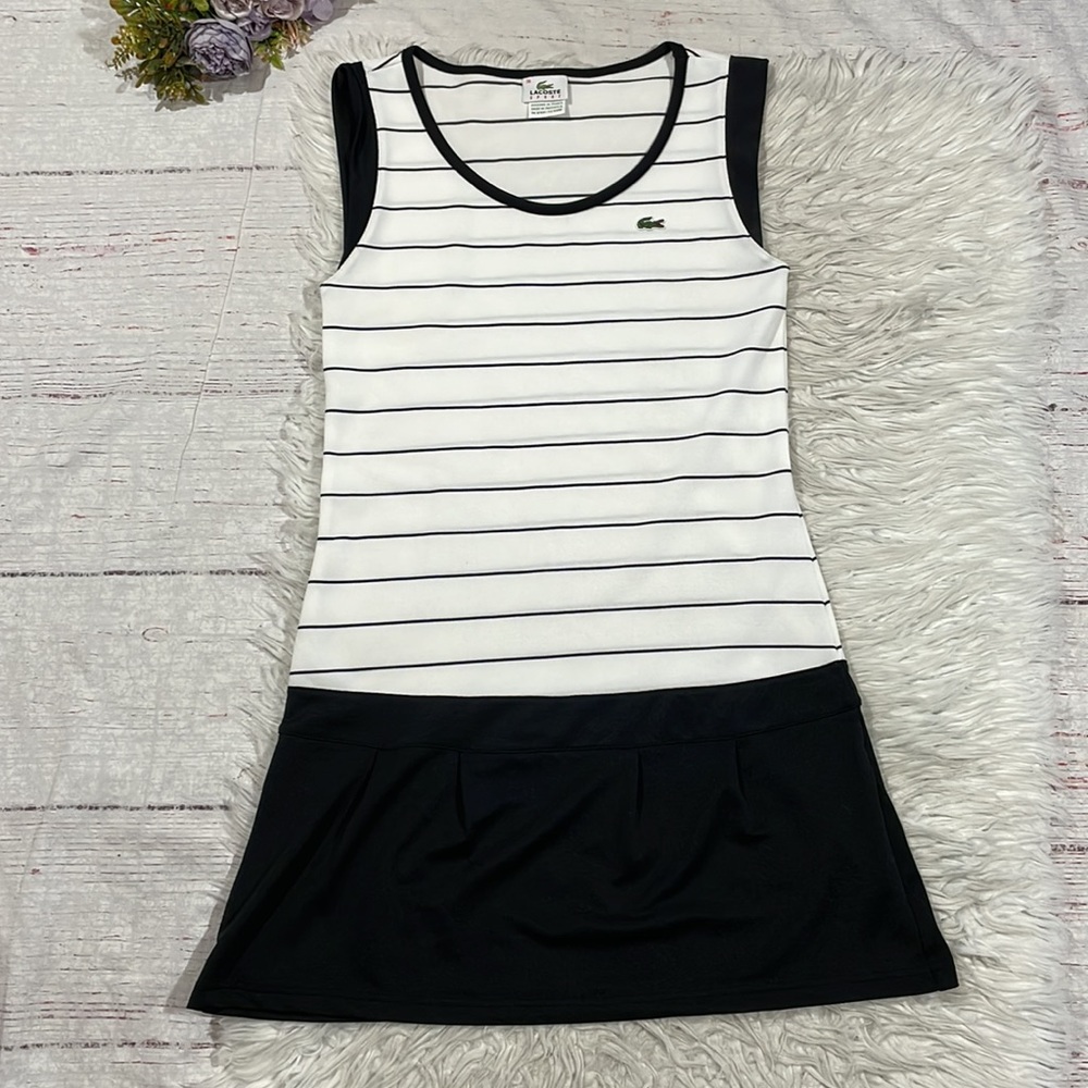 Lacoste Sport Vintage Y2K Striped Tennis Active Mini Dress